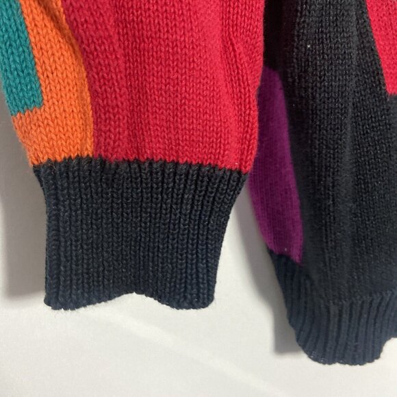 VTG 90s I.B. Diffusion geometric shape heart colorfull sweater size Medium - Picture 6 of 10